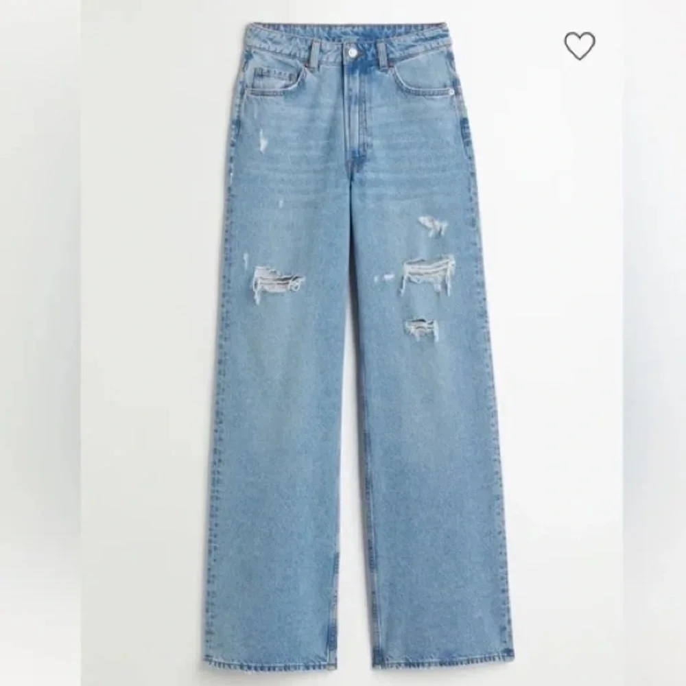 H&M Blue Distressed Wide Leg Jeans - Picture 16 of 16